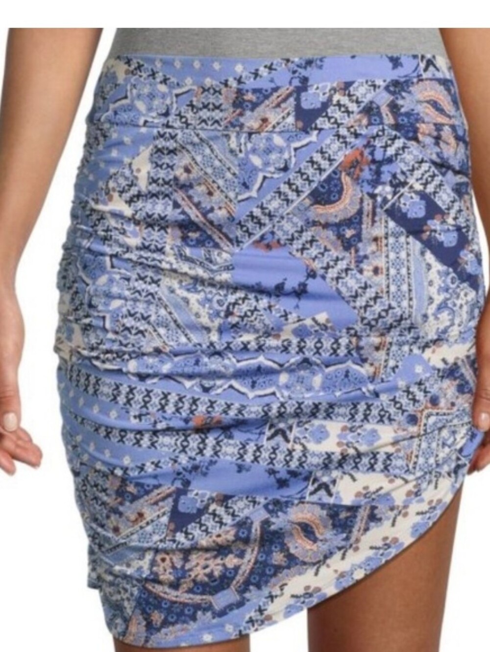 Free People True Blue She's Something Else Mini Skirt